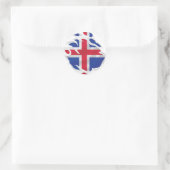 Island-Rippfahne Runder Aufkleber (Tasche)