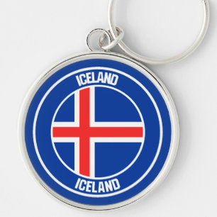 Island-Rundes Emblem Schlüsselanhänger