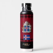 Island Rustikales Vakuum isoliert, isländische Fla Trinkflasche (Links)