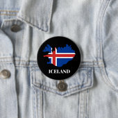 Island, Silhouette, Flagge, Button (Beispiel)