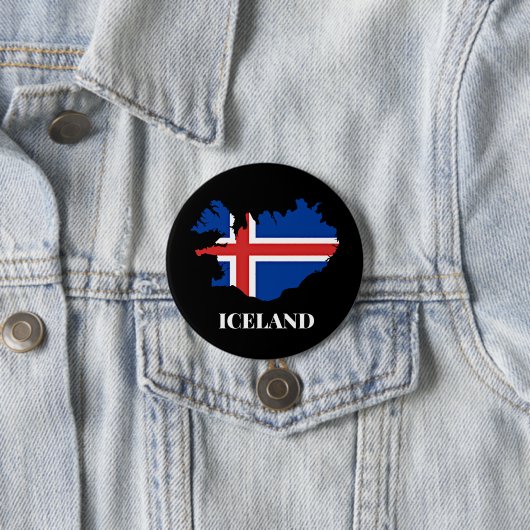Island, Silhouette, Flagge, Button (Beispiel)
