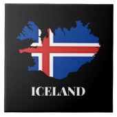Island, Silhouette, Flagge, Fliese (Vorderseite)