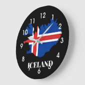 Island, Silhouette, Flagge, Große Wanduhr (Winkel)