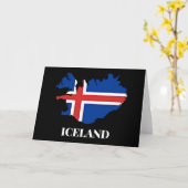 Island, Silhouette, Flagge, Karte (Gelbe Blume)