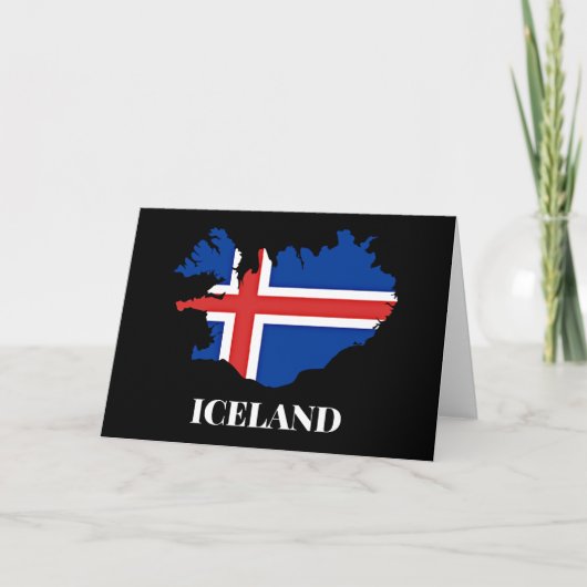 Island, Silhouette, Flagge, Karte (Vorderseite)