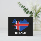 Island, Silhouette, Flagge, Postkarte (Stehend Vorderseite)