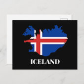 Island, Silhouette, Flagge, Postkarte (Vorne/Hinten)