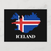 Island, Silhouette, Flagge, Postkarte (Vorderseite)