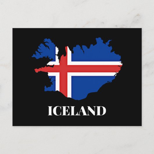 Island, Silhouette, Flagge, Postkarte (Vorderseite)