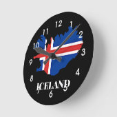 Island, Silhouette, Flagge, Runde Wanduhr (Winkel)