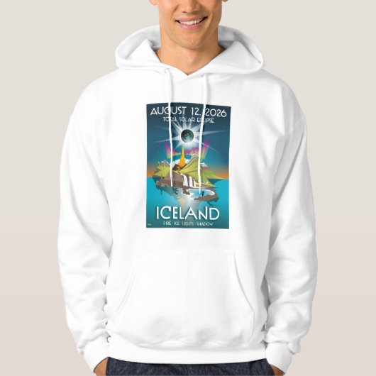 Island Sonnenfinsternis 2026 - Kapuzenpullover Hoodie (Vorderseite)