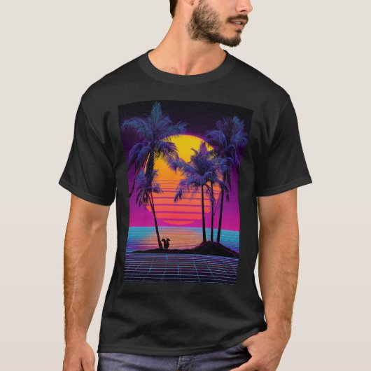 Island Squirrel at Neon Dusk T-Shirt (Vorderseite)