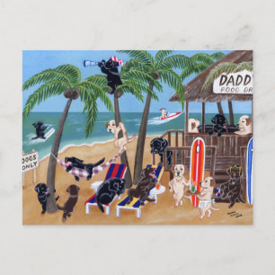 Island Summer Vacacation Labradors Postkarte
