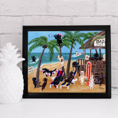 Island Summer Vacation Labradors Artwork Poster