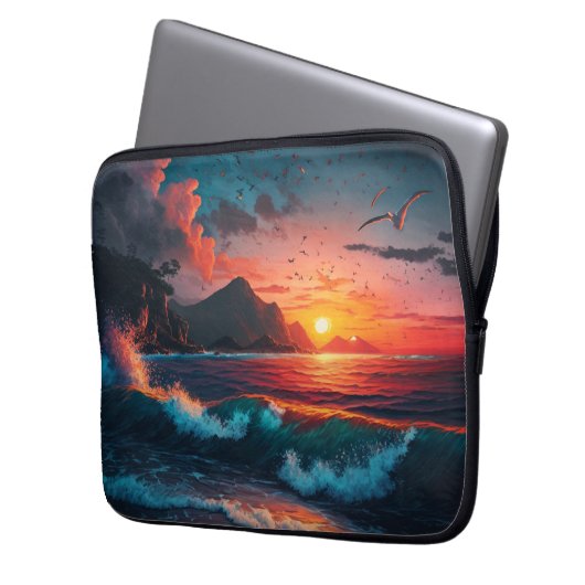 ISLAND SUNSET #1 LAPTOPSCHUTZHÜLLE (Vorderseite Links)