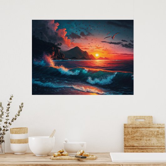 ISLAND SUNSET #1 POSTER (Küche)