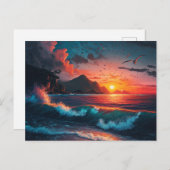 ISLAND SUNSET #1 POSTKARTE (Vorne/Hinten)