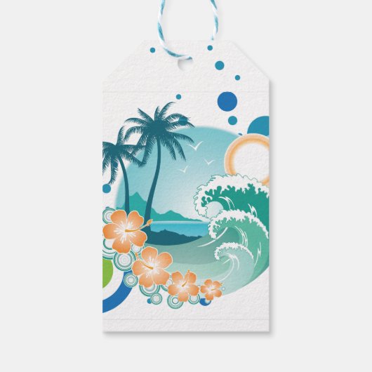 Island Surf-Geschenk-Tag Geschenkanhänger (Rückseite)
