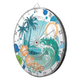 Island Surf Metal Cage Dartboard Dartscheibe (Vorderseite rechts)