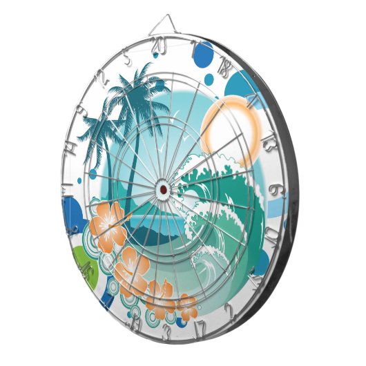 Island Surf Metal Cage Dartboard Dartscheibe (Vorderseite rechts)