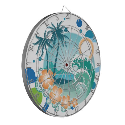 Island Surf Metal Cage Dartboard Dartscheibe (Vorderseite Links)