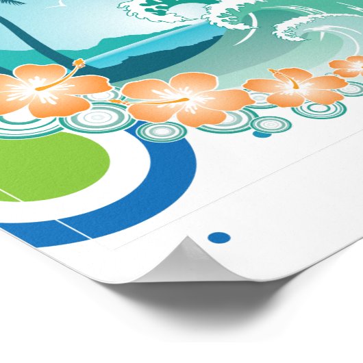 Island Surf Poster (Ecke)