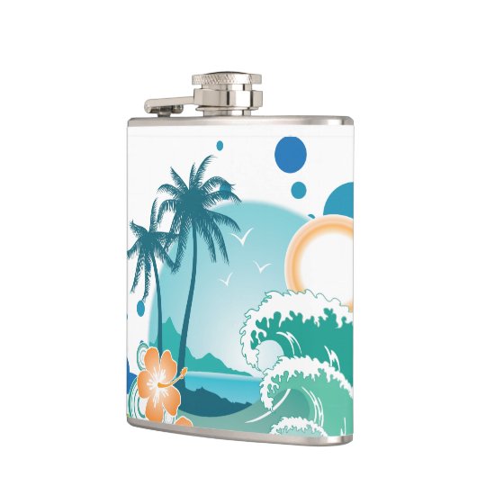 Island Surf Vinyl Wrapped Flask Flachmann (Links)
