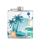 Island Surf Vinyl Wrapped Flask Flachmann (Vorderseite)