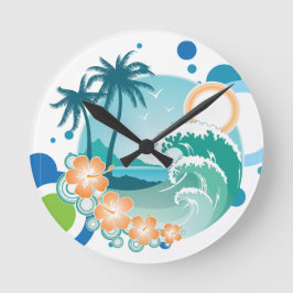 Island Surf Wall Clock Runde Wanduhr