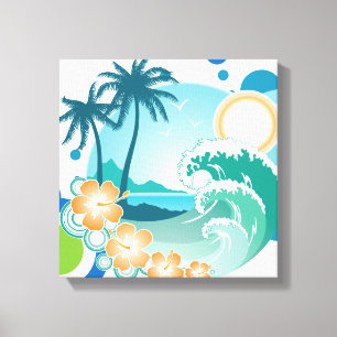 Island Surf Wrapped Canvas Leinwanddruck