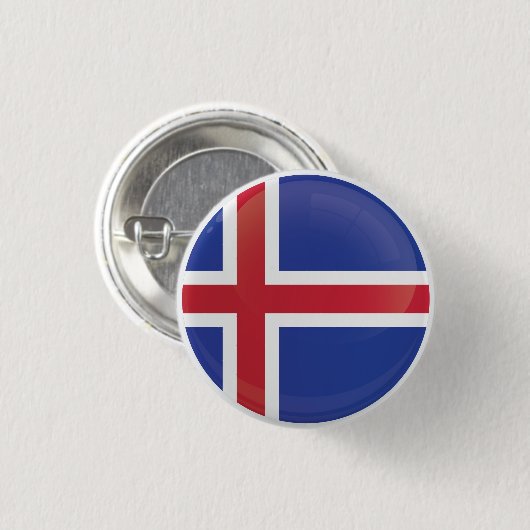 Island-Symbol-Flagge Button (Vorne & Hinten)