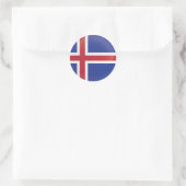 Island-Symbol-Flagge Runder Aufkleber (Tasche)