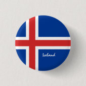 Island-Taste, patriotische isländische Flagge Button (Vorderseite)