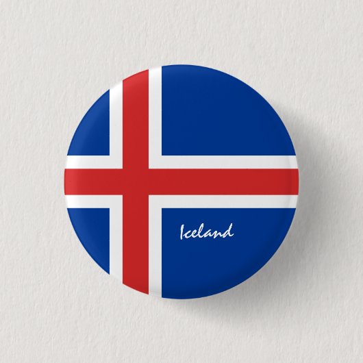 Island-Taste, patriotische isländische Flagge Button (Vorderseite)