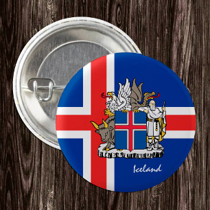 Island-Taste, patriotische isländische Flaggenmode Button