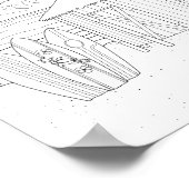 Island Tiki Hut Adult Coloring Poster (Ecke)