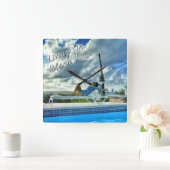 Island Time Clock Quadratische Wanduhr (Zuhause)