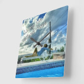 Island Time Clock Quadratische Wanduhr (Winkel)