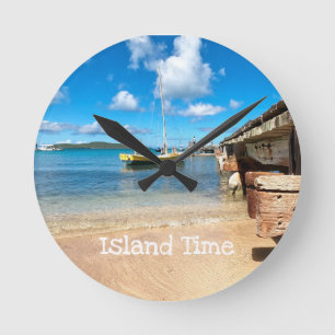 Island Time Clock Runde Wanduhr