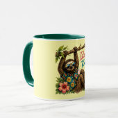 Island Time Faultier Tasse Dunkler Rand (Vorderseite Links)