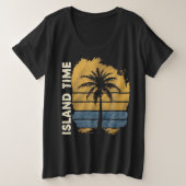 Island Time Palm Tree Plus-Size-T - Shirt (Design vorne)