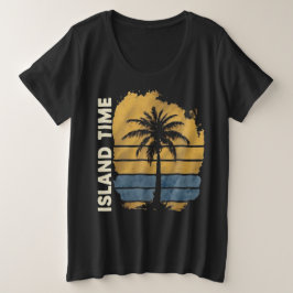 Island Time Palm Tree Plus-Size-T - Shirt