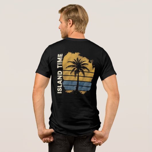Island Time Palm Tree Tri-Blend-T - Shirt (Rückseite voll)