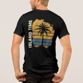 Island Time Palm Tree Tri-Blend-T - Shirt (Rückseite)