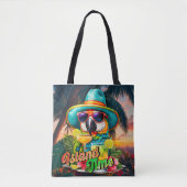Island Time Sunset Beach Papagei Drinks Tasche (Vorderseite)