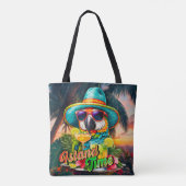 Island Time Sunset Beach Papagei Drinks Tasche (Rückseite)