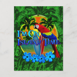 Island Time Sunset Postkarte