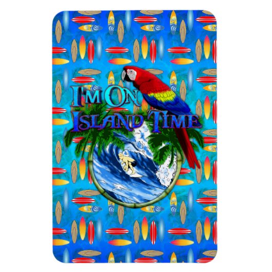 Island Time Surfing Magnet (Vertikal)