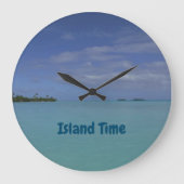Island Time Tropical Beach Clock Große Wanduhr (Vorderseite)