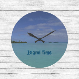 Island Time Tropical Beach Clock Große Wanduhr